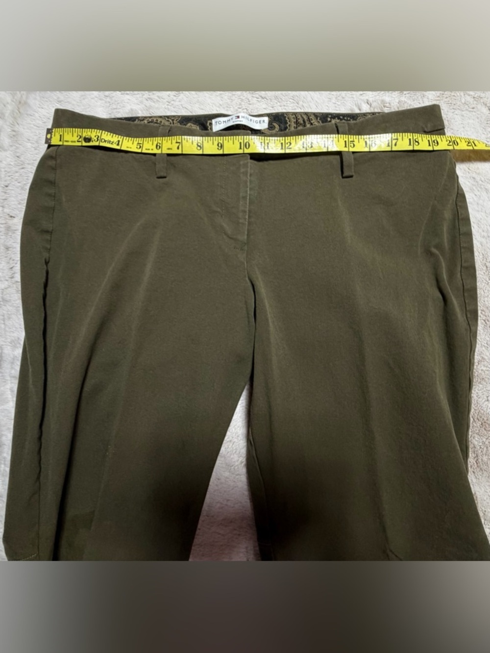 Women’s Tommy Hilfiger Olive Green Boot-Leg Pants w/stretch 18 - Picture 10 of 11